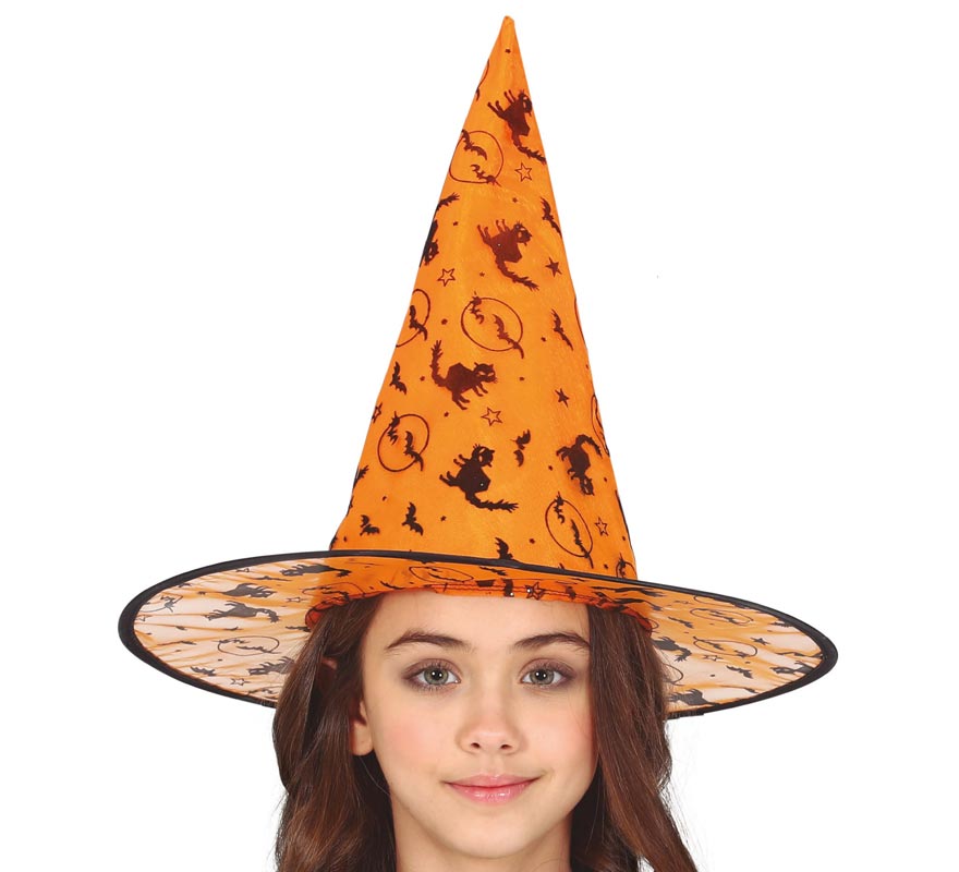 Translation missing: fr.Sombrero de Bruja Naranja Infantil