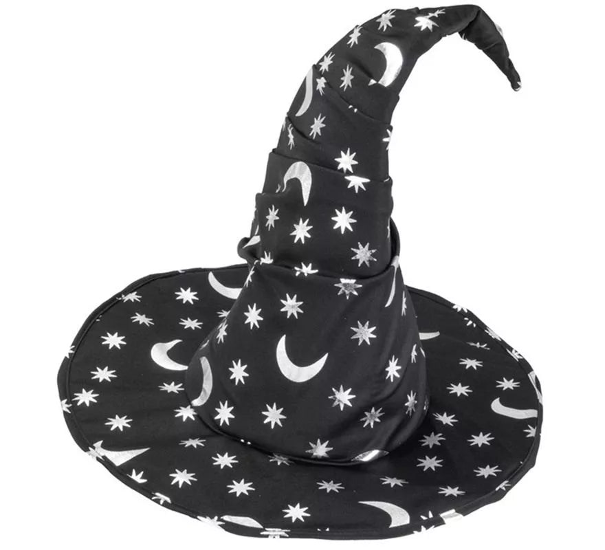 Translation missing: fr.Sombrero de Bruja o Mago con Luna y Estrellas adulto