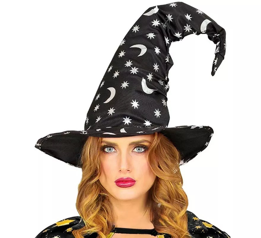Translation missing: fr.Sombrero de Bruja o Mago con Luna y Estrellas adulto