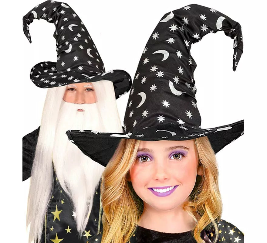 Translation missing: fr.Sombrero de Bruja o Mago con Luna y Estrellas Infantil