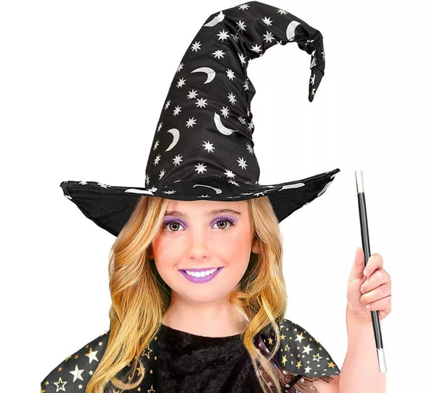 Translation missing: fr.Sombrero de Bruja o Mago con Luna y Estrellas Infantil
