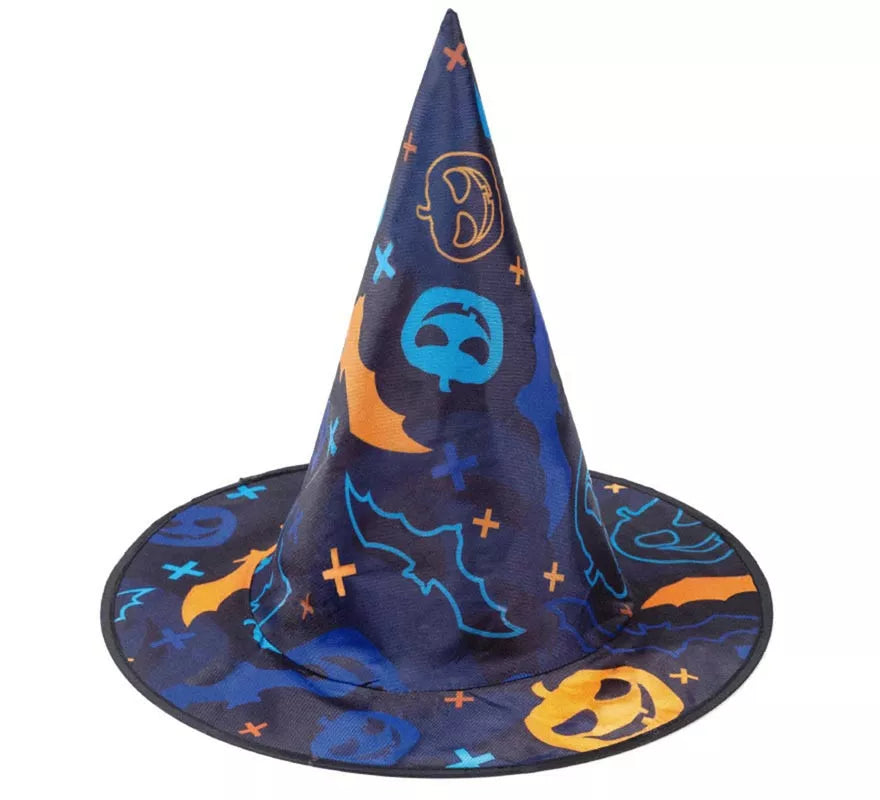 Translation missing: fr.Sombrero de Bruja Print Murciélagos azul