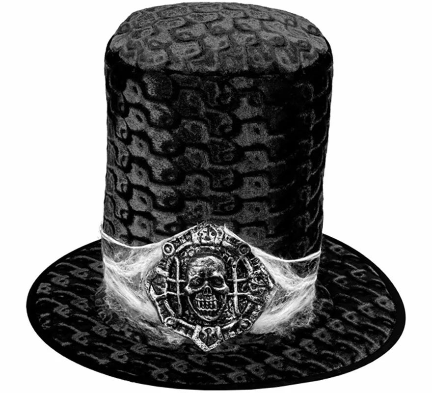 Translation missing: fr.Sombrero de Copa o Chistera Calavera de Terciopelo negro