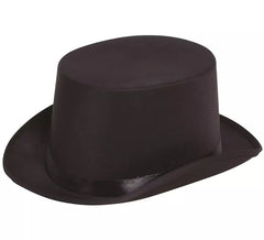 Chapeau haut-de-forme ou chistera en satin noir de haute qualité