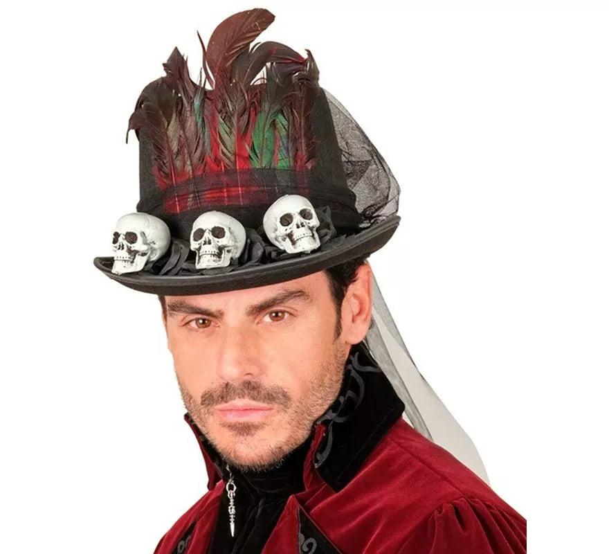 Sombrero de Copa Vudú Calaveras
