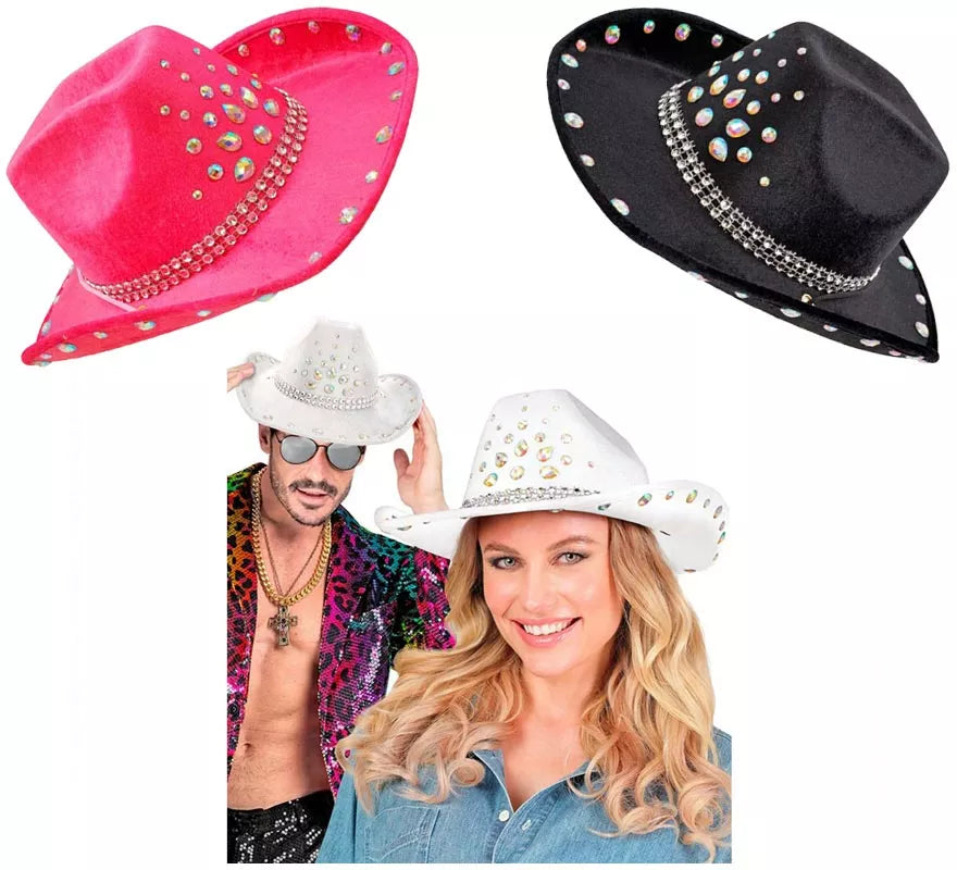 Translation missing: fr.Sombrero de Cowboy con pedrería en varios colores