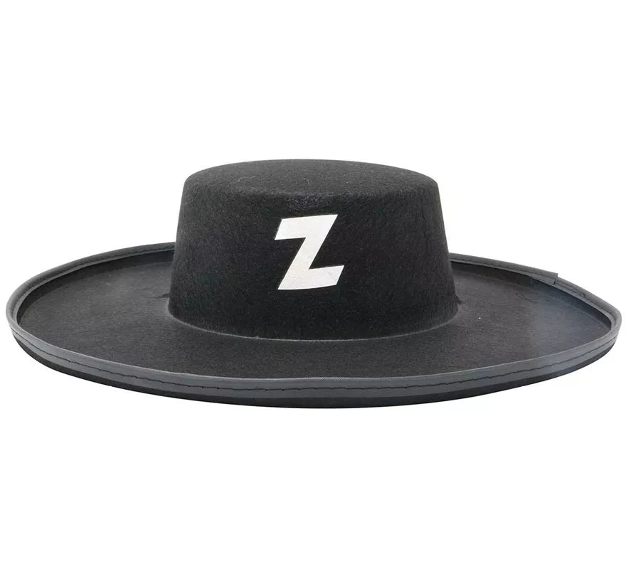 Sombrero de El Zorro de fieltro negro