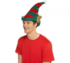 Chapeaud Élfe Rouge et Vert avec Oreilles