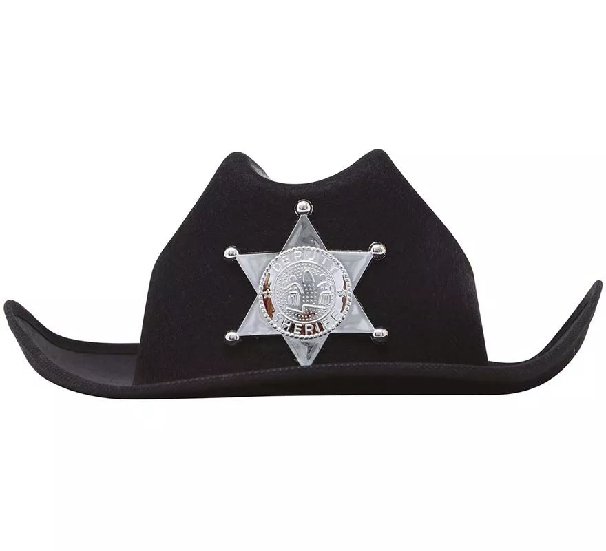 Translation missing: fr.Sombrero de fieltro Sheriff infantil negro