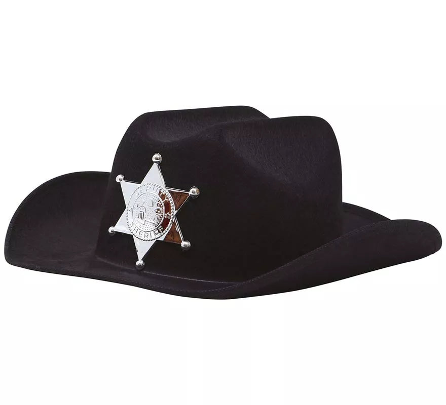 Translation missing: fr.Sombrero de fieltro Sheriff infantil negro