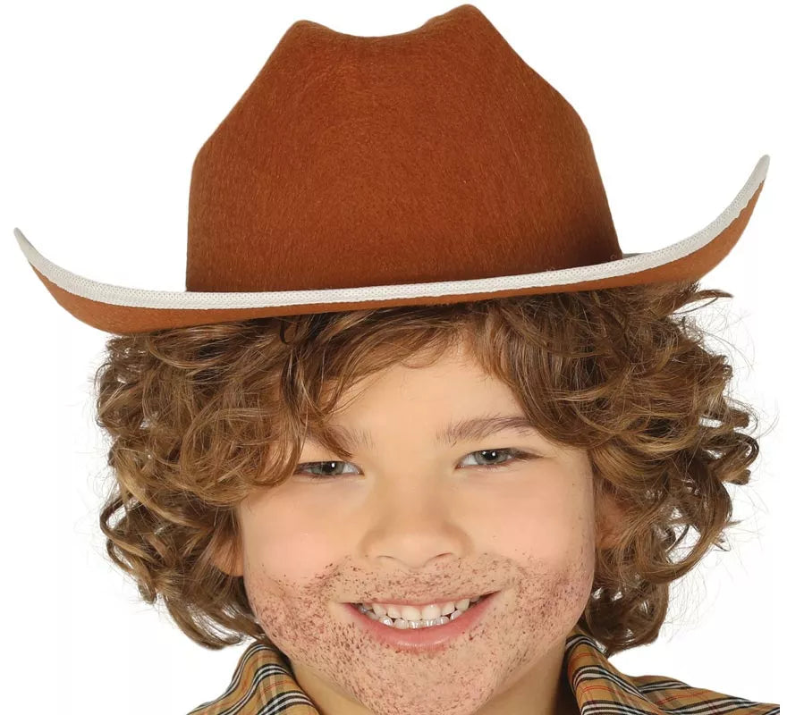 Translation missing: fr.Sombrero de fieltro Vaquero infantil marrón