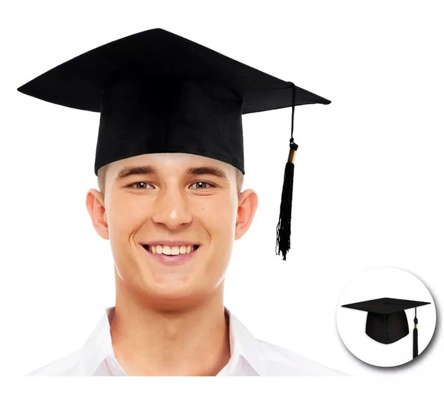 Translation missing: fr.Sombrero de Graduado o birrete con tela adulto