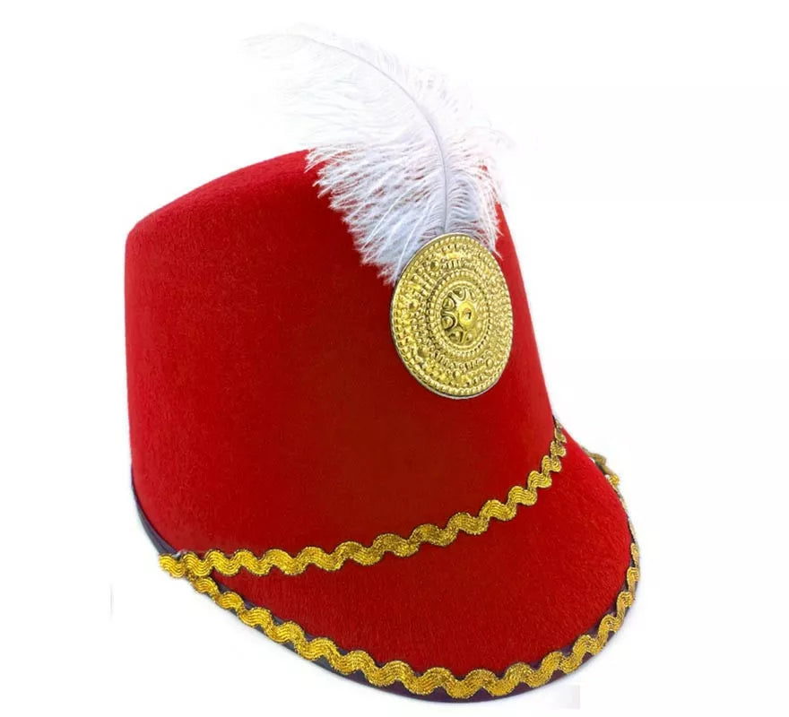 Translation missing: fr.Sombrero de Majorette rojo con pluma infantil