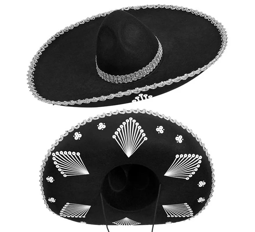 Translation missing: fr.Sombrero de Mariachi Mexicano negro adulto