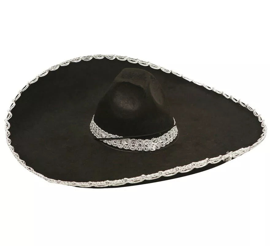 Translation missing: fr.Sombrero de Mariachi Mexicano negro infantil 56cm de diámetro