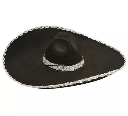 Sombrero de Mariachi Mexicano negro infantil 56cm de diámetro