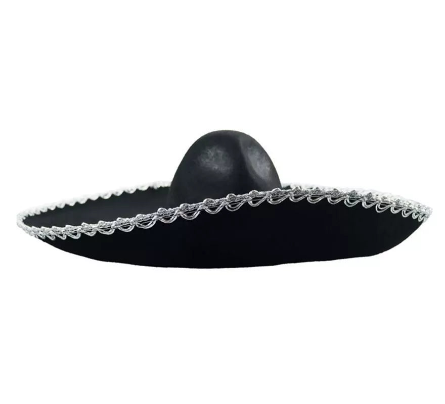 Translation missing: fr.Sombrero de Mariachi negro con borde gris