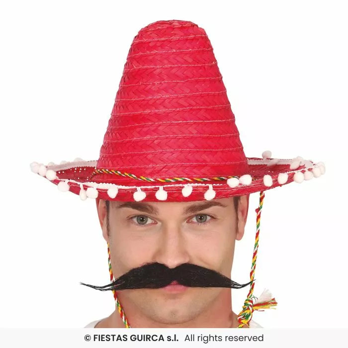 Translation missing: fr.Sombrero de Mexicano con Borlas en varios colores de 33 cm