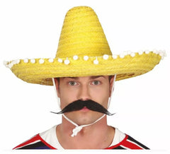 Chapeau de Méxicain aec Pompoms plusieurs couleurs de 50 cm
