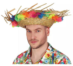 Chapeau de Paille à Fleurs Tropicales
