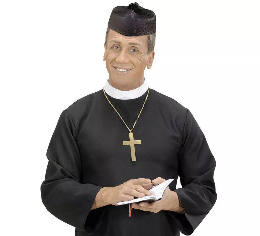 Translation missing: fr.Sombrero de Párroco negro de fieltro adulto