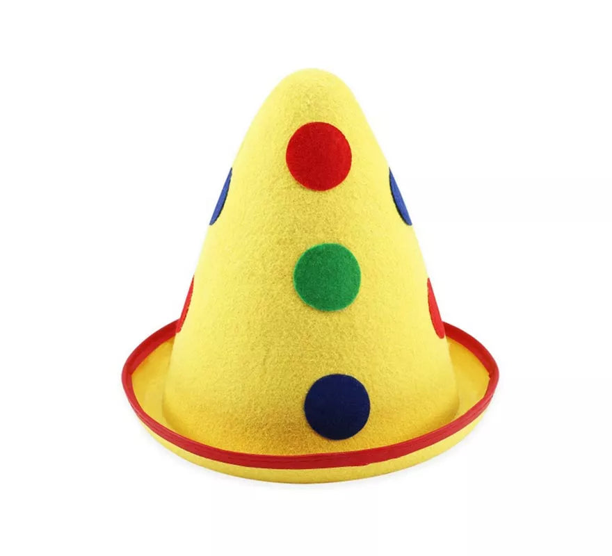 Translation missing: fr.Sombrero de Payaso Cono amarillo adulto