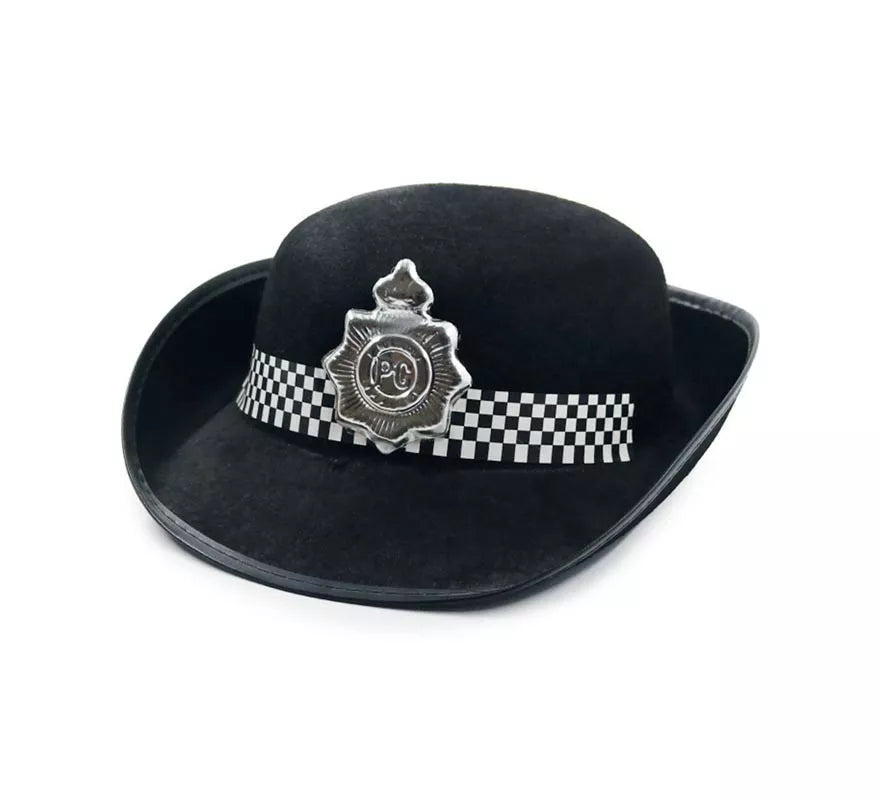 Translation missing: fr.Sombrero de Policía negro con insignia de fieltro