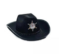 Sombrero de Sheriff negro con placa adulto