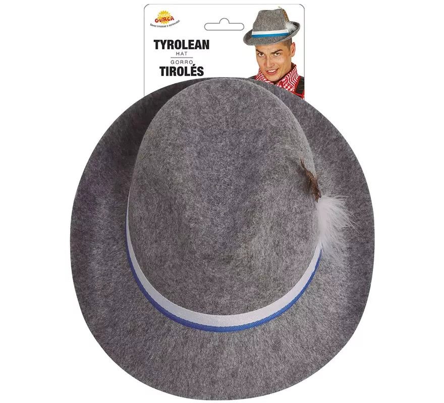 Translation missing: fr.Sombrero de Tirolés gris con cinta azul