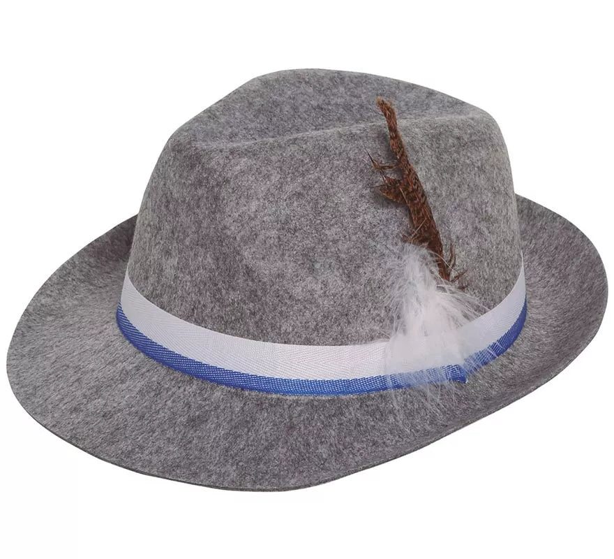 Translation missing: fr.Sombrero de Tirolés gris con cinta azul