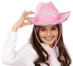 Chapeau de cowgirl brillant enfant 35x28x11,5 cm