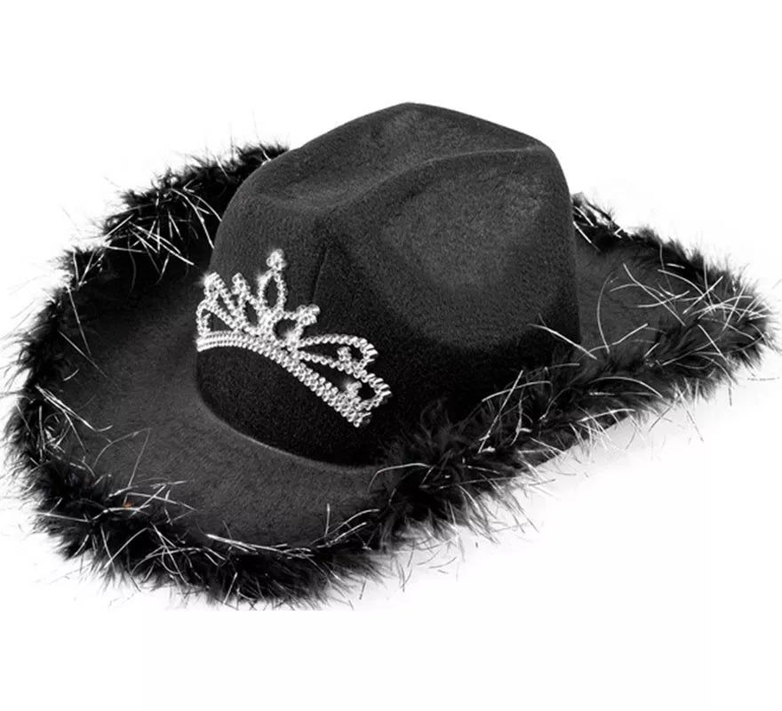 Translation missing: fr.Sombrero de Vaquera con Tiara y Borde de Plumas en varios colores