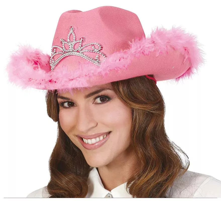 Translation missing: fr.Sombrero de Vaquera Rosa con Boa