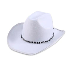 Chapeau de cowboy adulte cordon noir blanc