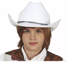 Chapeau de cowboy en feutre blanc pour enfant
