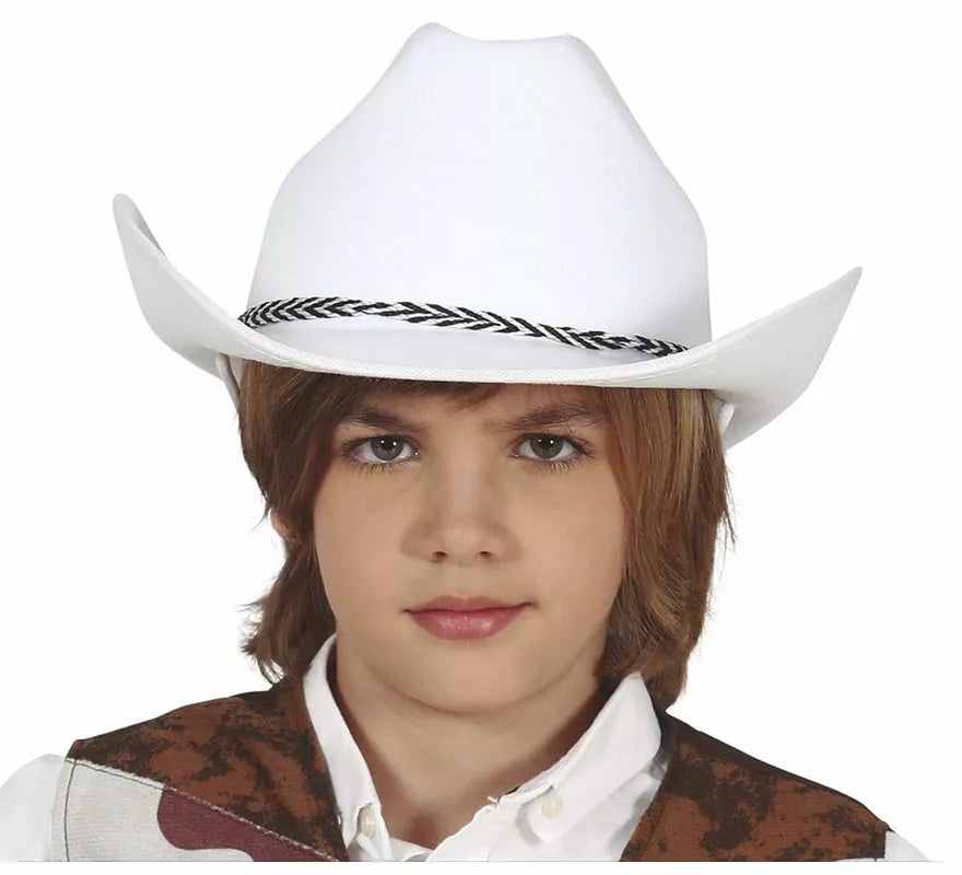 Translation missing: fr.Sombrero de Vaquero Blanco de Fieltro Infantil