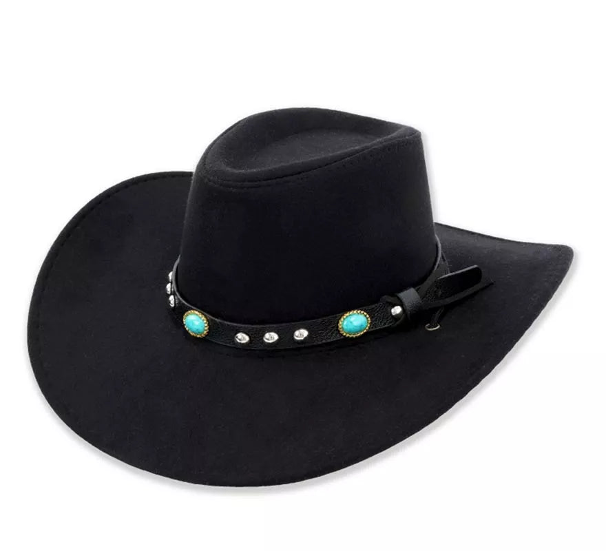 Translation missing: fr.Sombrero de Vaquero con cinturón negro adulto