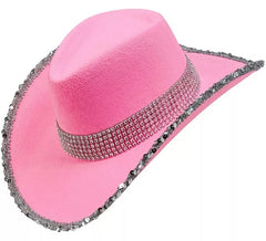 Chapeau de cowboy à paillettes de différentes couleurs