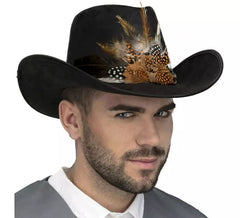 Chapeau Cowboy avec plumes