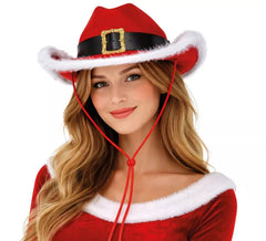 Chapeau de cowboy du Père Noël en feutre