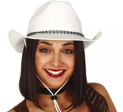 Chapeau de cowboy en velours blanc