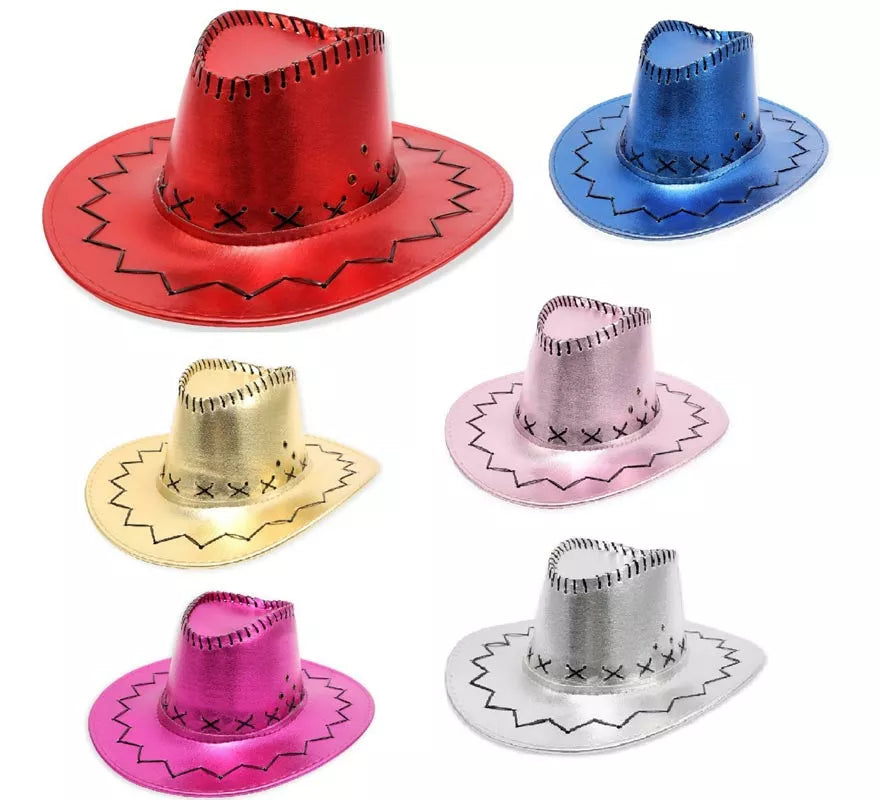 Translation missing: fr.Sombrero de Vaquero en varios colores metalizados adulto
