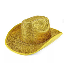Chapeau de Cowboy Lamé Doré Adulte