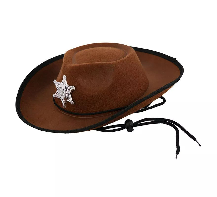 Translation missing: fr.Sombrero de Vaquero Sheriff marrón infantil de 34x26x9 cm
