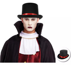 Chapeau gothique noir avec noeud rouge adulte