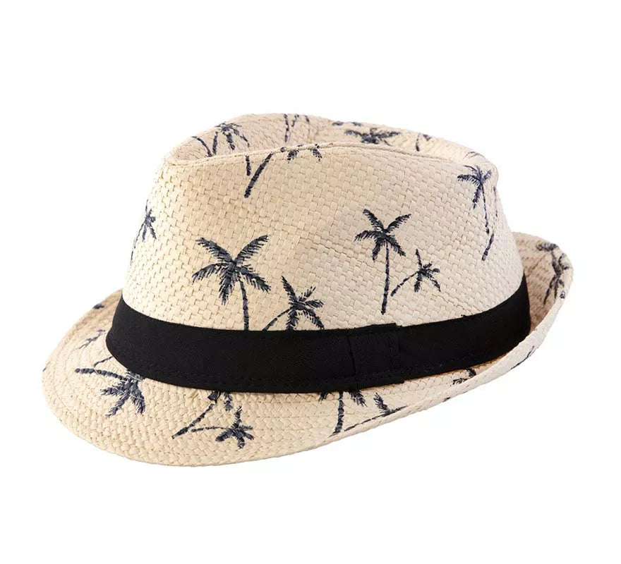 Translation missing: fr.Sombrero Hawaiano beige adulto de 28x23x13 cm