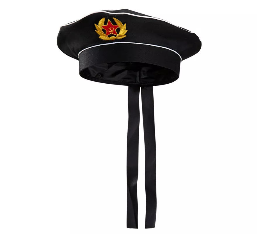 Translation missing: fr.Sombrero Marinero Ruso Negro con Insignia
