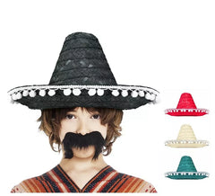 Chapeau mexicain enfant de 35 cm couleurs assorties