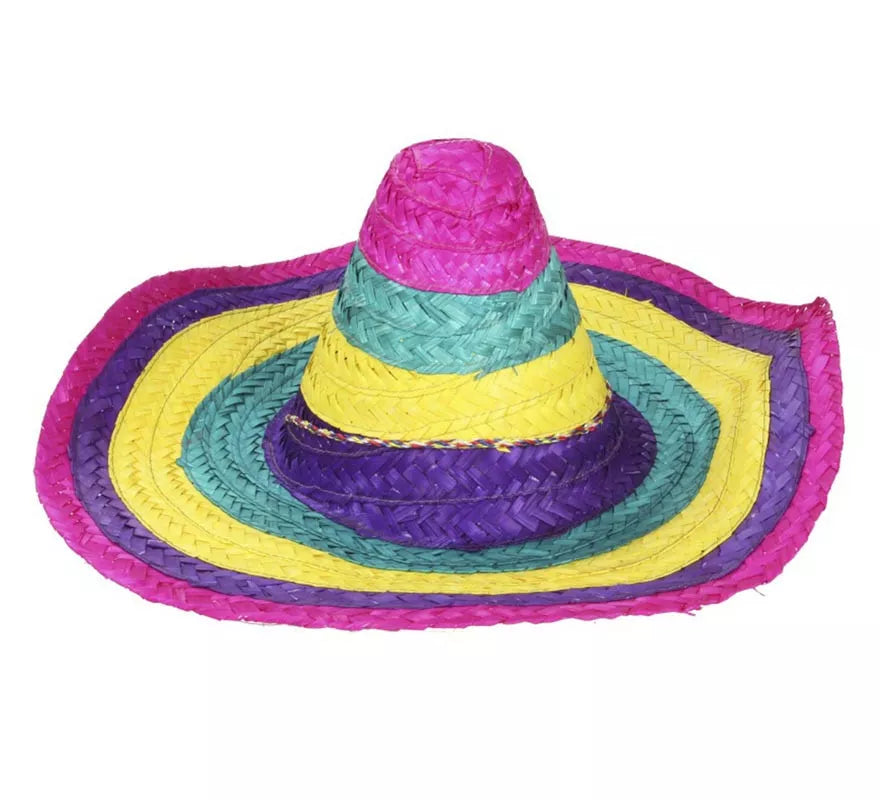 Translation missing: fr.Sombrero Mexicano lila, amarillo y azul adulto