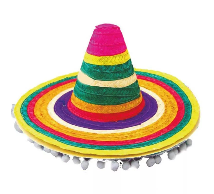 Translation missing: fr.Sombrero Mexicano multicolor adulto de 53 cm